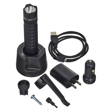 Linterna Maglite® MAG-TAC POLICIAL RECARGABLE con corona – negra