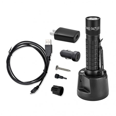 Linterna Maglite® MAG-TAC MILITAR RECARGABLE sin corona – negra