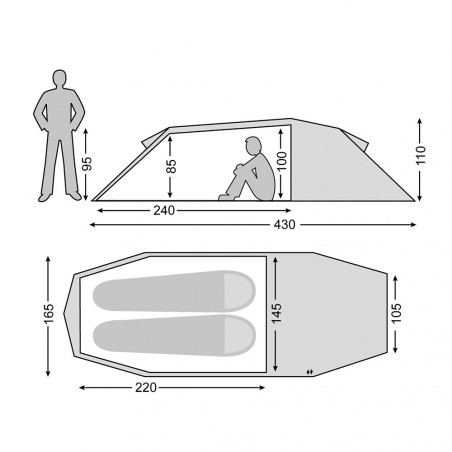 Tienda de campaña Nordisk OPPLAND 2 SI - verde oscuro