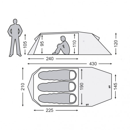 Tienda de campaña Nordisk OPPLAND 3 SI - verde oscuro
