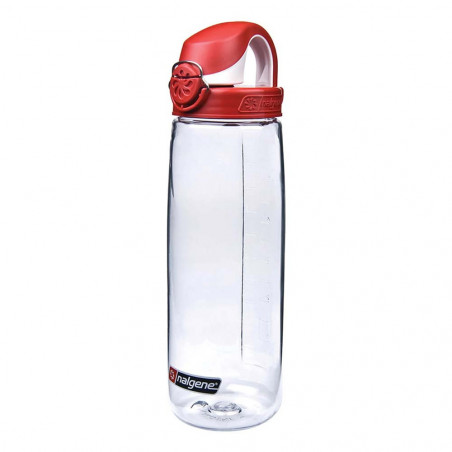 Nalgene OTF transparente tapón rojo 700 ml – Botella para deporte y trabajo