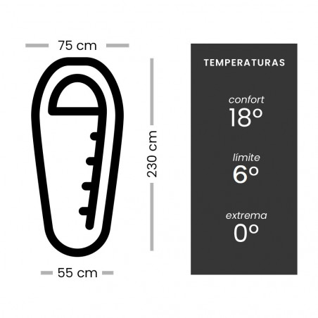 Saco de dormir GREDOS 300 - gris
