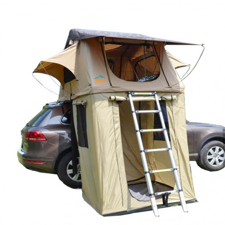 Domin Go! Camper DMG 135 + Avance marrón - Tienda de techo para coche