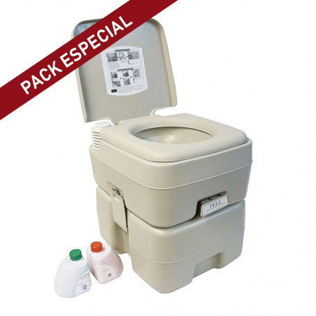 Pack Inodoro químico portátil HOSA 20L + Líquidos WC