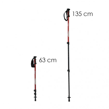 Par de bastones de trekking Setmil PRO LOCK - rojos