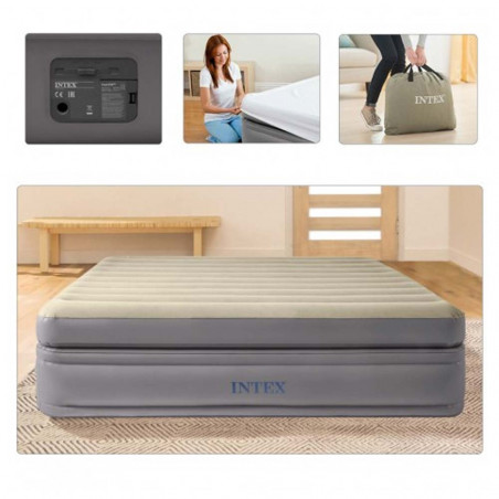 Intex Fibertech Prime Comfort Elevated 152 x 203 cm - Colchón eléctrico doble
