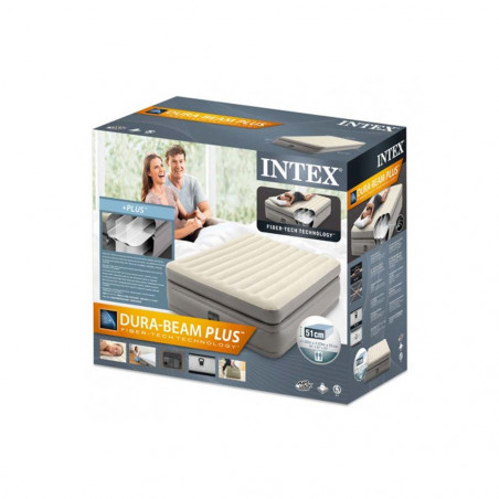 Intex Fibertech Prime Comfort Elevated 152 x 203 cm - Colchón eléctrico doble