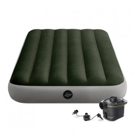 Intex Prestige Downy con Fiber-Tech - Colchón hinchable eléctrico camping individual