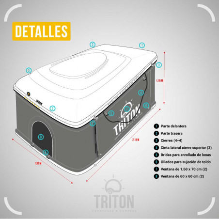 Triton Suite360 - Tienda de techo rígida para coche