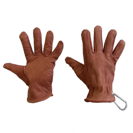 North Star Bush Gloves marrón - Guantes de trabajo con mosquetón
