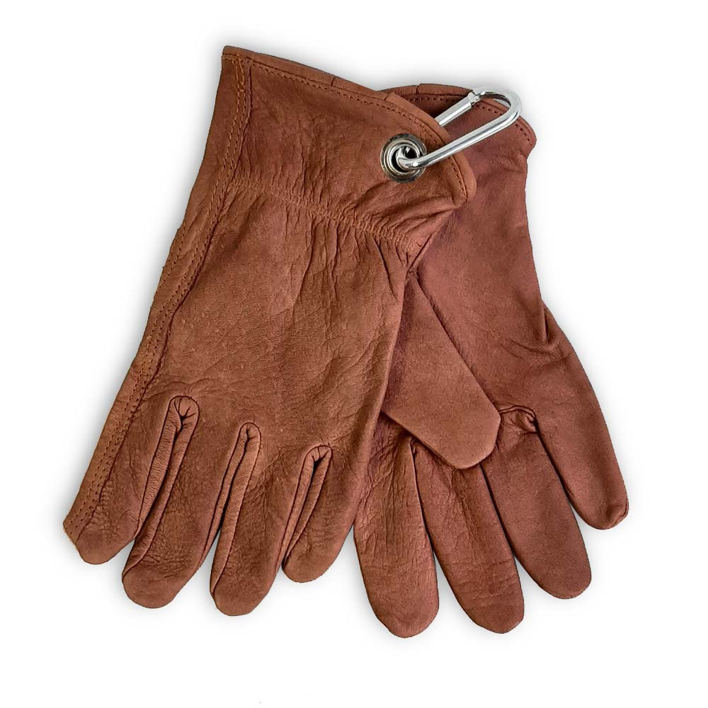 North Star Bush Gloves marrones - Guantes de trabajo con mosquetón