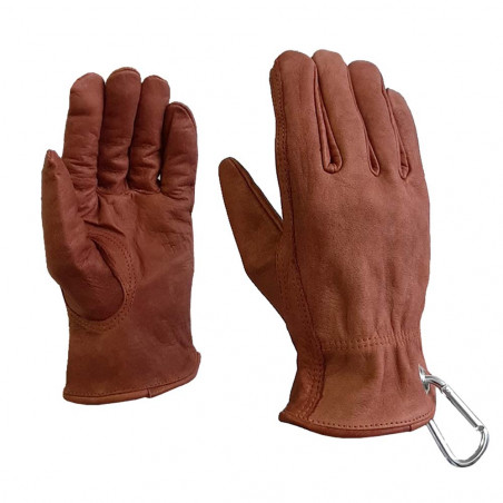 North Star Bush Gloves marrones - Guantes de trabajo con mosquetón