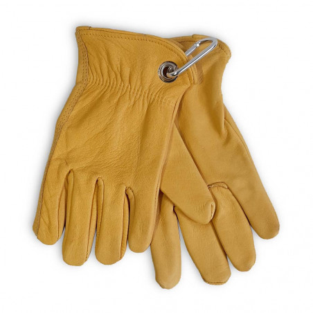 North Star Bush Gloves amarillos - Guantes de trabajo con mosquetón
