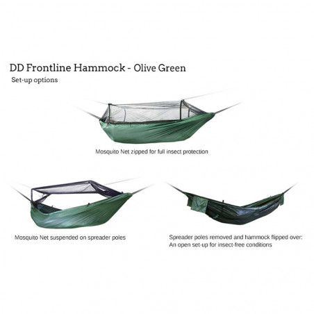 DD Hammocks Frontline Hammock verde oliva - Hamaca de bushcraft