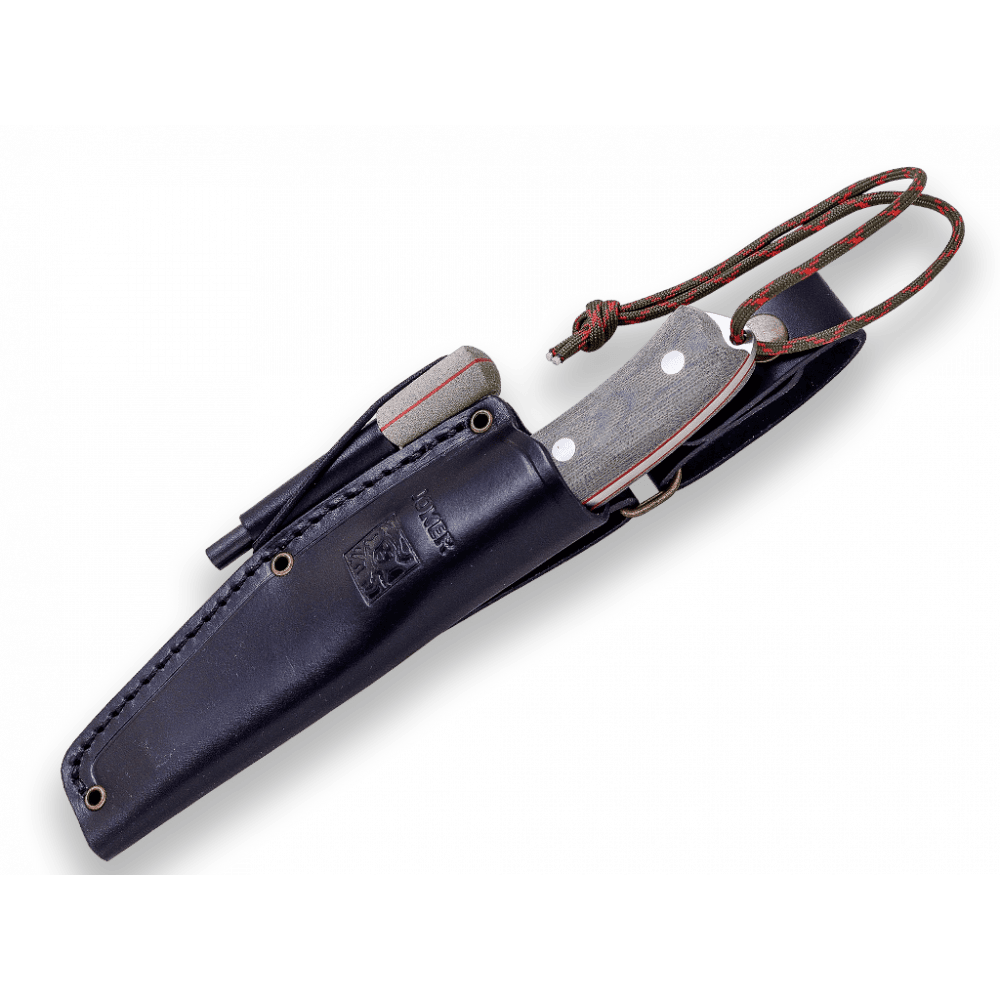 Joker Bushcrafter Micarta con ferrocerio - Cuchillo de supervivencia y bushcraft