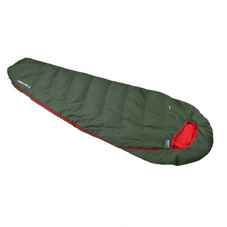 High Peak PAK 600 +9º verde y rojo - Saco de dormir alpino