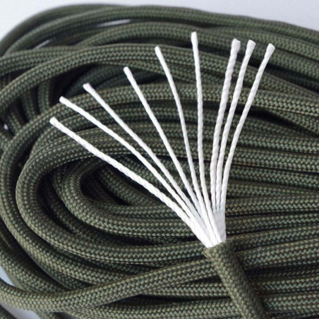 DD Paracord Green 25 metros - Rollo de cuerda paracaídas de 7 hebras