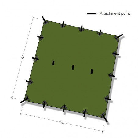 DD Hammocks Tarp 4x4 verde bosque - Toldo Bushcraft