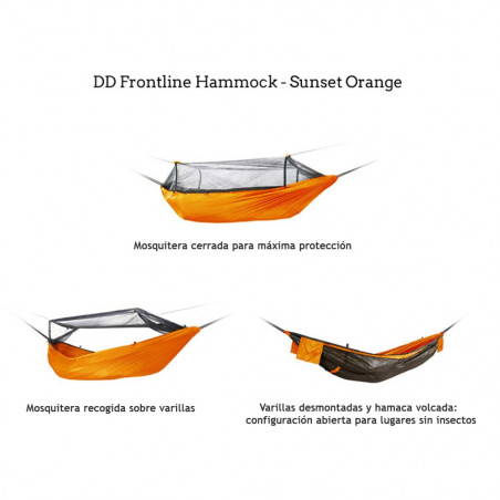 DD Hammocks Frontline Hammock naranja sunset - Hamaca de bushcraft