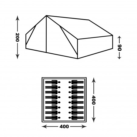 Tienda de campaña grande PATRULLA 4X4 – verde camu
