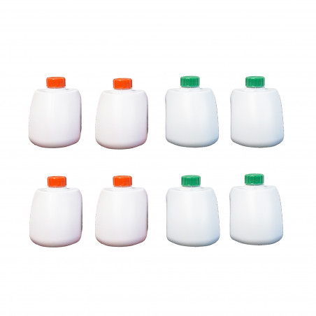 Pack de 4 sets de líquidos para wc inodoro químico CAMP GREEN 500 ml + CAMP RINSE 500 ml