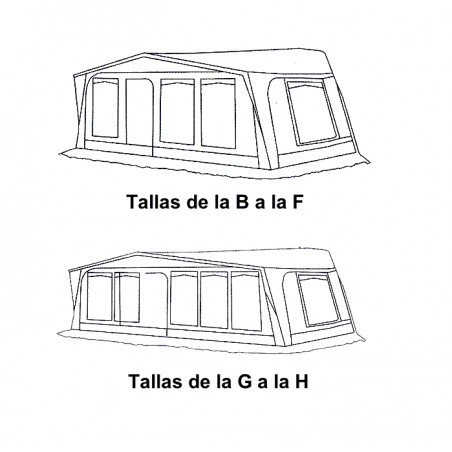 Avancé caravana pvc Hosa BALI con tapas - fondo 300 cm