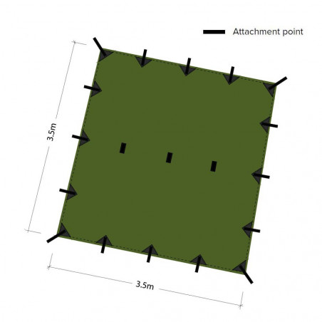 DD Hammocks Tarp 3x3 - Verde oliva - Toldo Bushcraft