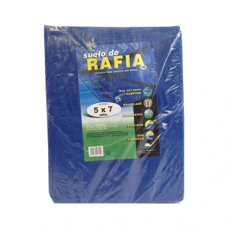 Suelo de camping - LONA DE RAFIA 5 X 7 - azul