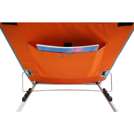 Hosa Tumbona de playa plegable RESPALDO RECLINABLE y reposacabezas -  naranja – Camping Sport
