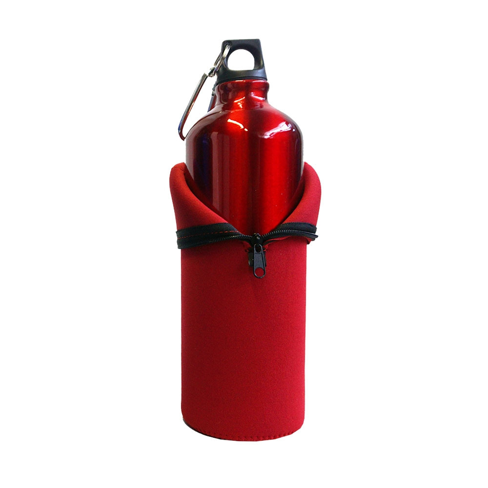 Hosa Aluminio Mosquetón 1 Litro funda neopreno roja - Botella cantimplora