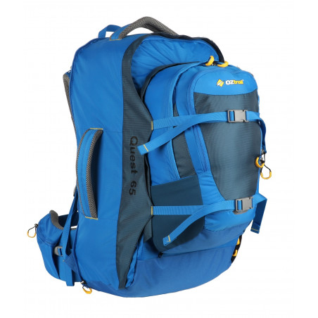 Mochila de viaje OZtrail QUEST TRAVEL PACK 65L con Daypack de 10L – azul