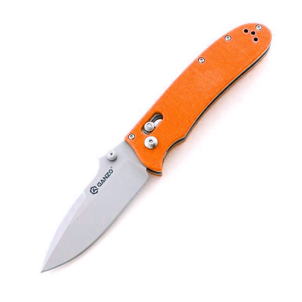 Navaja plegable de bolsillo Ganzo F704 KNIFE acero – naranja – Camping Sport