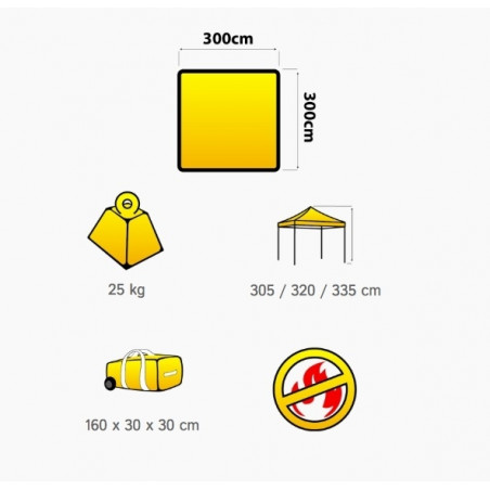 Carpa plegable OZtrail DELUXE HI-VIZ 3X3 - amarilla